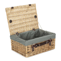 Red Hamper Wicker Buff Picnic Basket