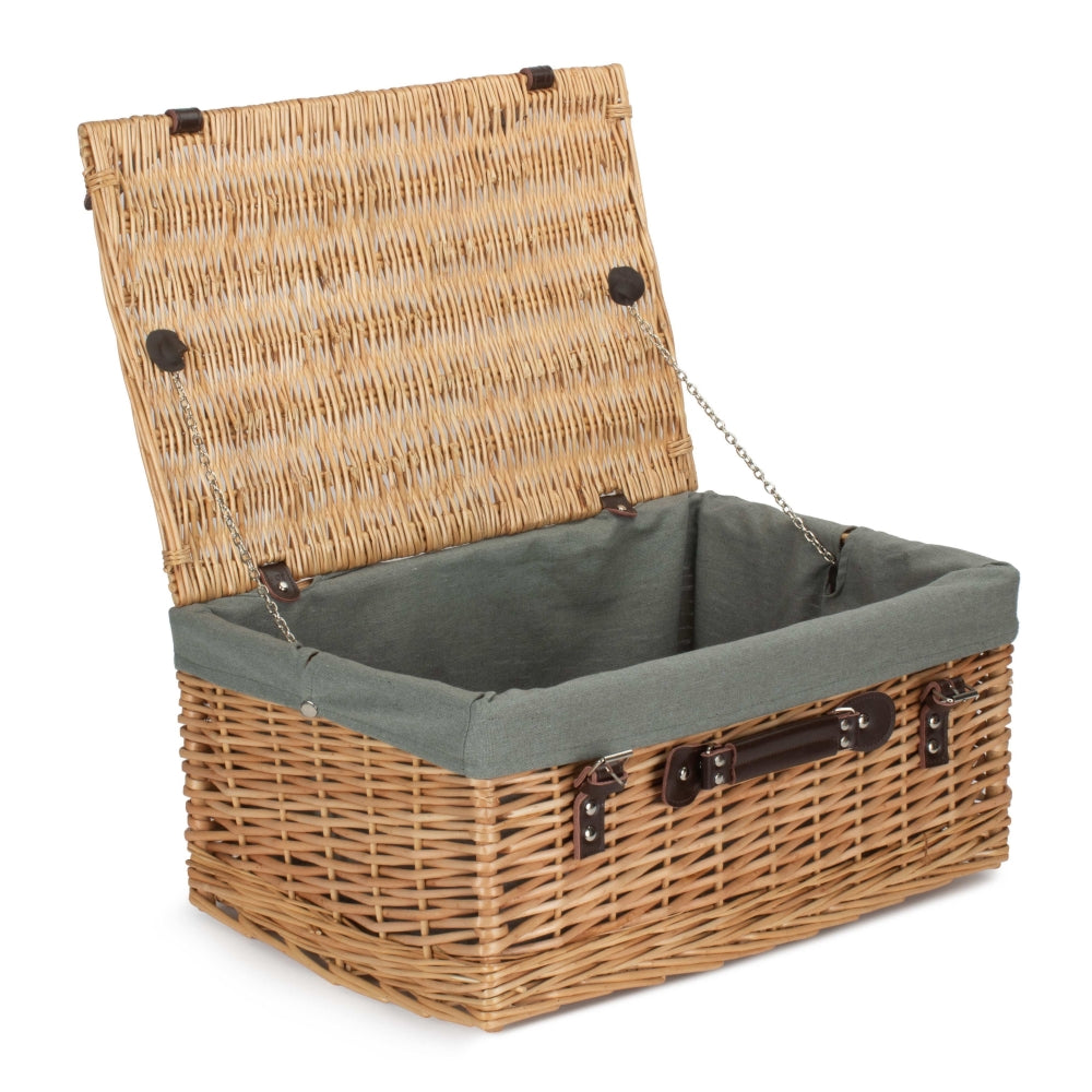 Red Hamper Buff 51cm Picnic Basket
