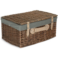 Red Hamper 51cm Antique Wash Wicker Picnic Basket with Cotton Lining