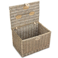 Red Hamper Large Antique Wash Finish Chest Picnic Basket