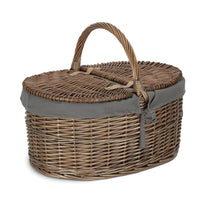 Deep Antique Wash Oval Picnic Basket