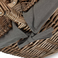 Red Hamper Deep Antique Wash Oval Picnic Basket