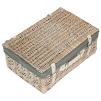 Red Hamper 45cm White Wash Empty Picnic Basket