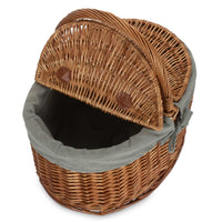 Red Hamper Large Light Steamed Oval Butterfly Lidded Picnic Basket