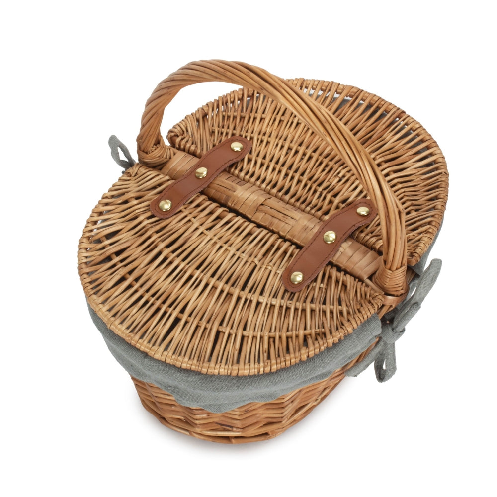 Red Hamper Childs Light Steamed Finish Oval Picnic Basket
