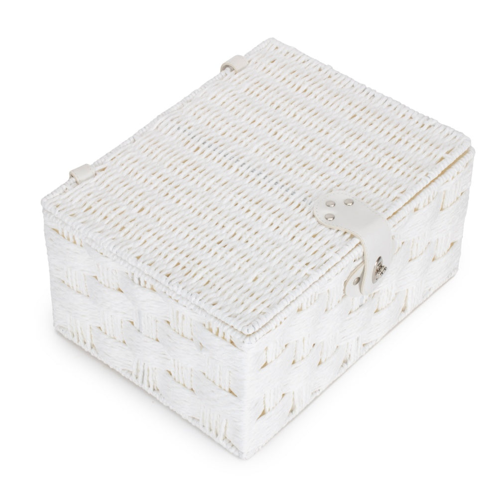 Twisted White Paper Rope Storage Basket