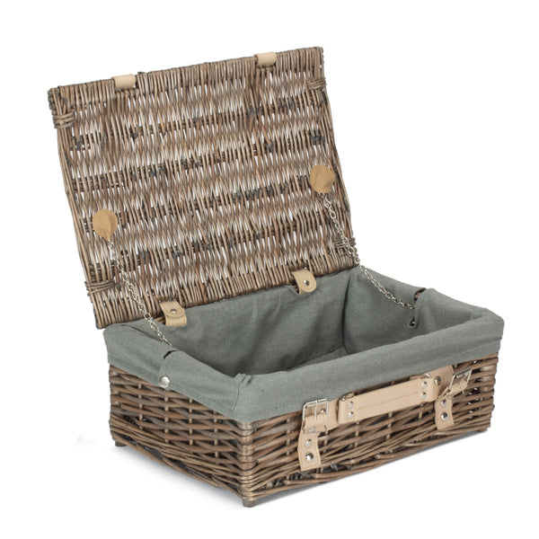Red Hamper 35cm Antique Wash Split Willow Wicker Basket