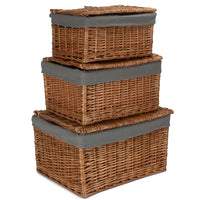 Red Hamper Light Steamed Cotton Lined Storage Basket