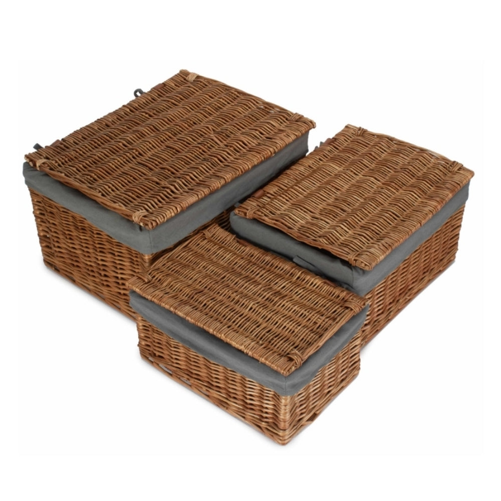 Red Hamper Light Steamed Cotton Lined Storage Basket