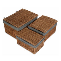 Red Hamper Light Steamed Cotton Lined Storage Basket
