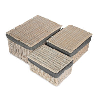 Red Hamper White Wash Steamed Cotton Lined Storage Basket