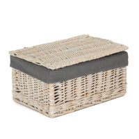 Red Hamper White Wash Steamed Cotton Lined Storage Basket