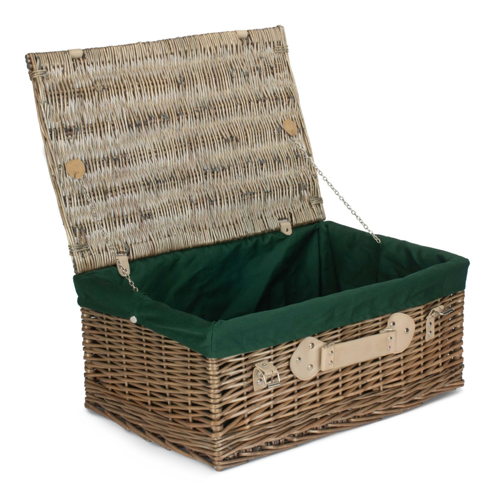 Red Hamper 56cm Antique Wash Picnic Wicker Basket