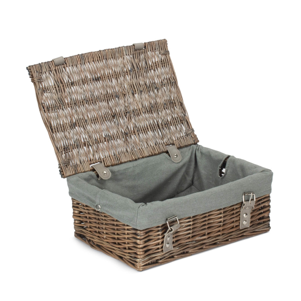 Red Hamper Antique Wash 35cm Empty Wicker Hamper Basket