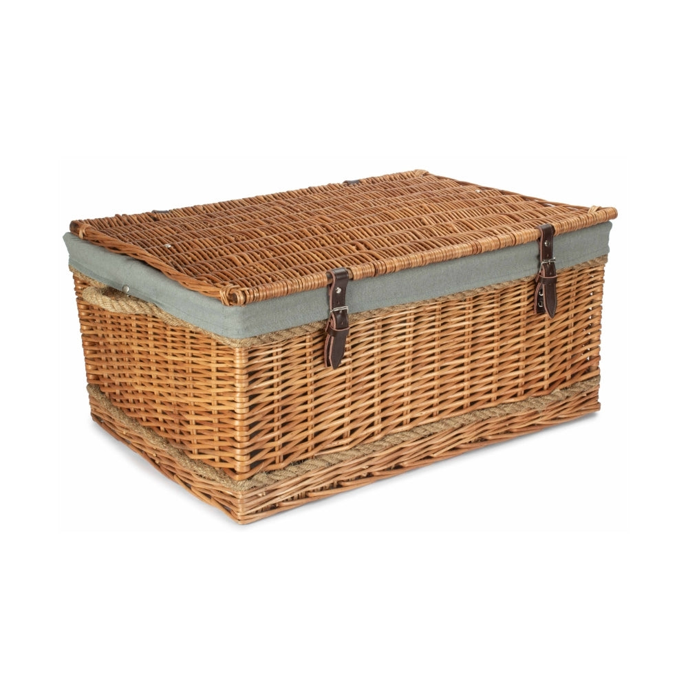 Red Hamper 72cm Double Steamed Rope Handled Wicker Trunk