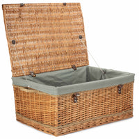 Red Hamper 72cm Double Steamed Rope Handled Wicker Trunk