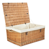 Red Hamper 72cm Double Steamed Rope Handled Wicker Trunk