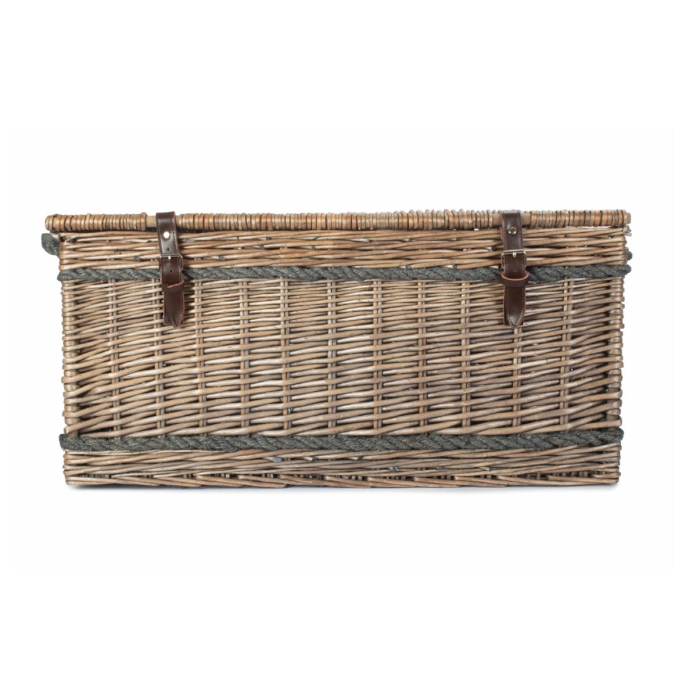 Red Hamper 72cm Antique Wash Rope Handled Trunk Picnic Basket