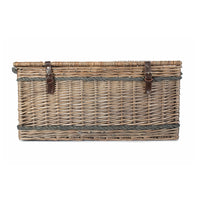 72cm Antique Wash Rope Handled Trunk Picnic Basket