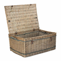 Red Hamper 72cm Antique Wash Rope Handled Trunk Picnic Basket