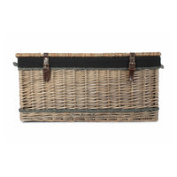 Red Hamper 72cm Antique Wash Rope Handled Trunk Picnic Basket