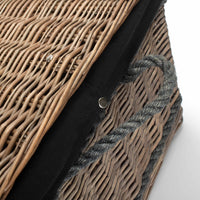 72cm Antique Wash Rope Handled Trunk Picnic Basket