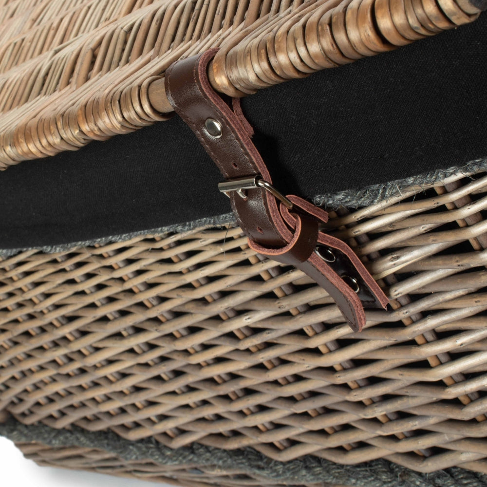 72cm Antique Wash Rope Handled Trunk Picnic Basket