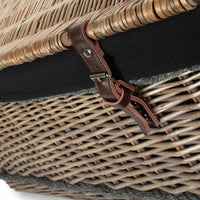 72cm Antique Wash Rope Handled Trunk Picnic Basket