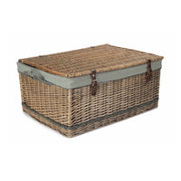 72cm Antique Wash Rope Handled Trunk Picnic Basket