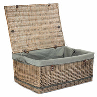 Red Hamper 72cm Antique Wash Rope Handled Trunk Picnic Basket