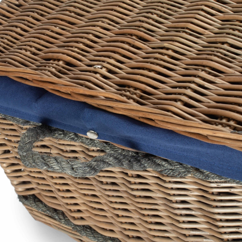 Red Hamper 72cm Antique Wash Rope Handled Trunk Picnic Basket