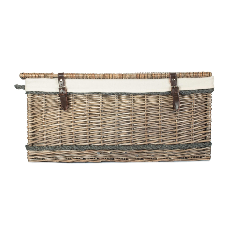 Red Hamper 72cm Antique Wash Rope Handled Trunk Picnic Basket
