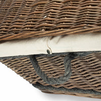 72cm Antique Wash Rope Handled Trunk Picnic Basket