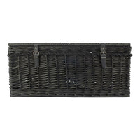 67cm Black Wicker Rope Handled Picnic Basket