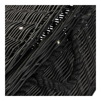 67cm Black Wicker Rope Handled Picnic Basket