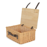 Red Hamper Buff Willow Empty Picnic Basket with Pinewood Lid