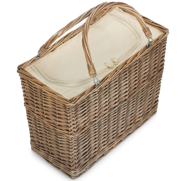 Antique Wash Wicker Insulated Cool Basket