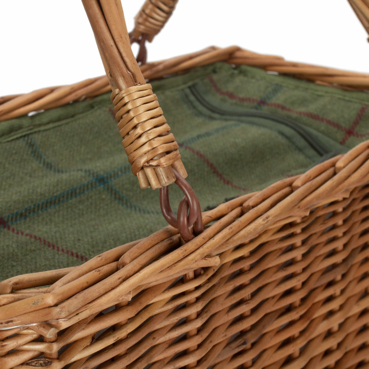 Green Tweed Rectangular Wicker Cooler Basket