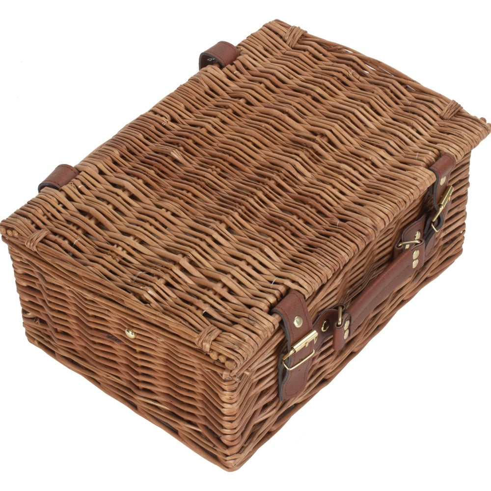 Klassischer Picknickkorb aus grünem Tweed für 2 Personen