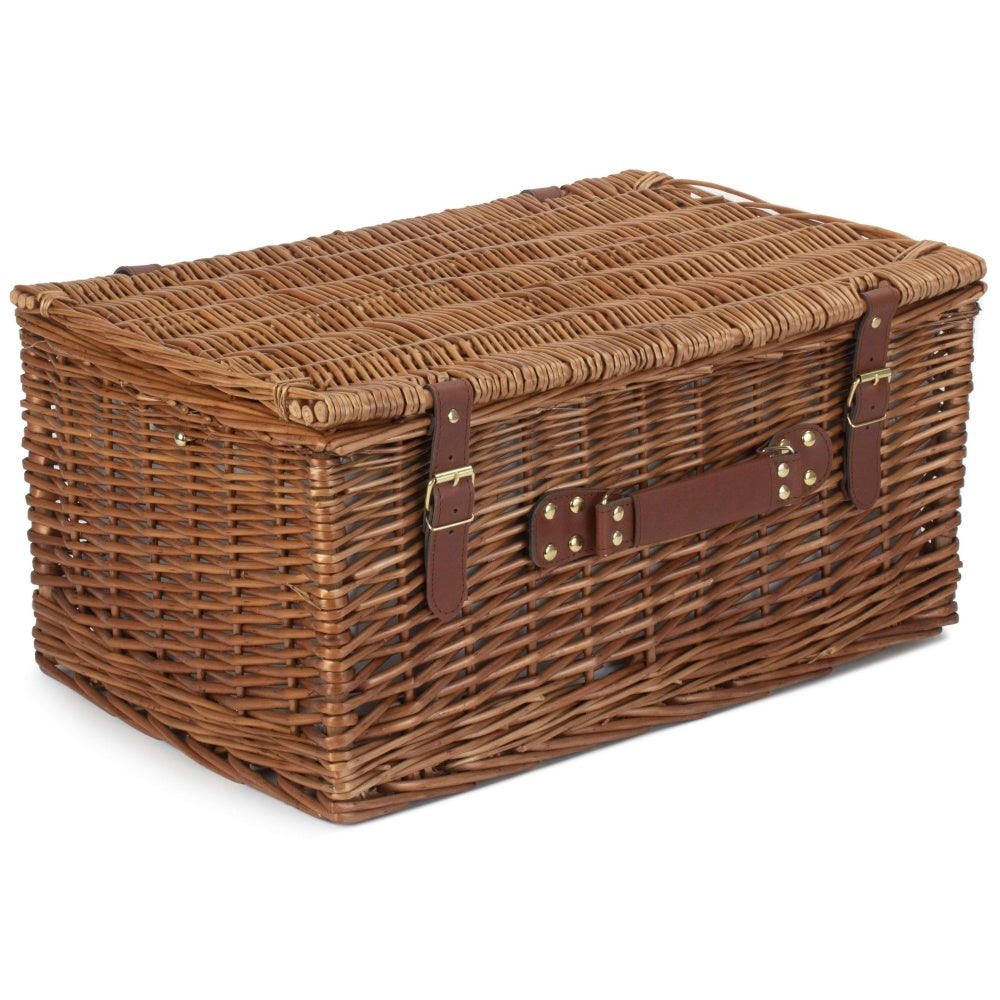 6 Person Green Tweed Classic Picnic Basket