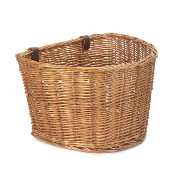 Red Hamper Double Steamed Wicker Bicycle Bike Basket
