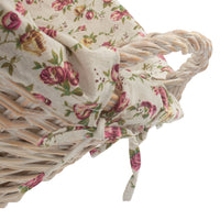 White Wash Finish Wicker Laundry Basket