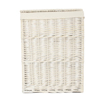 Square White Wash Wicker Laundry Basket