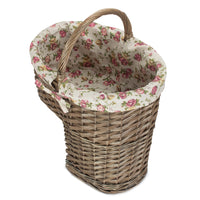 Antique Wash Willow Wicker Stair Basket