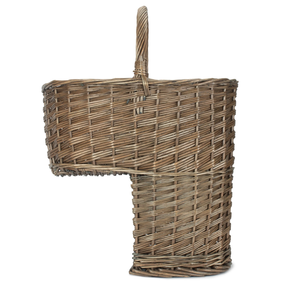 Casafield Treppenkorb Aus Wasserhyazinthe – Handgewebt, Mit 2 Fächern & Griffen, Ca. 40,6x24,9x39,5 Cm, Für Aufbewahrung