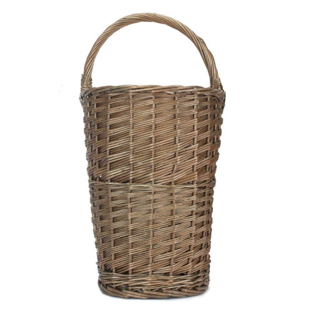 Antique Wash Willow Wicker Stair Basket