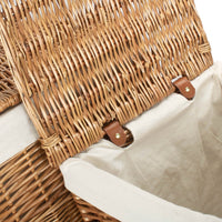 White Lining Light Steamed Square Wicker Laundry Basket