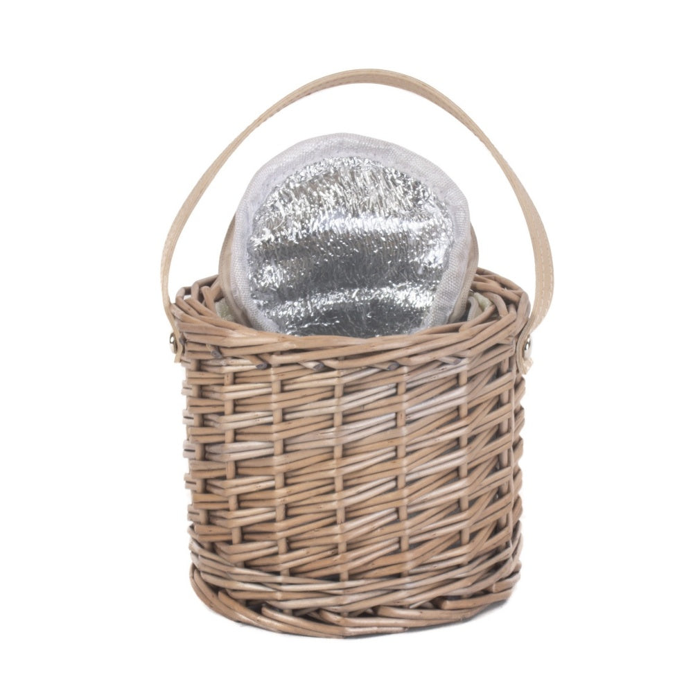 Small Antique Wash Wicker Ice Basket