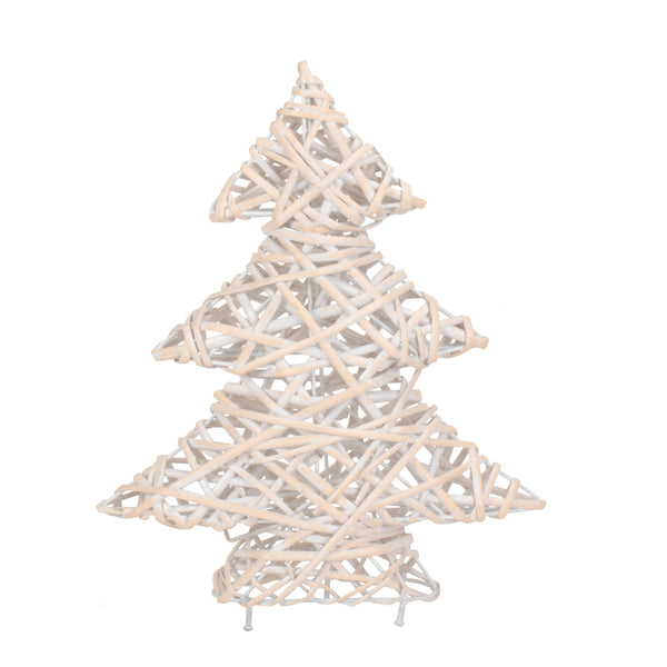 Red Hamper White Wash Wicker Christmas Tree Decoration