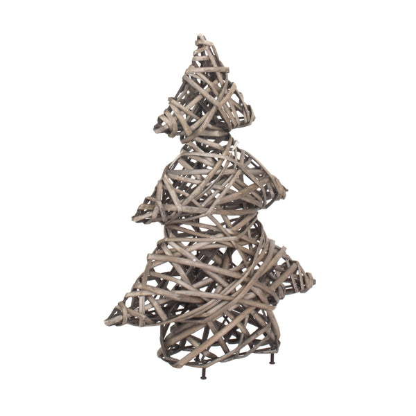 Red Hamper White Wash Wicker Christmas Tree Decoration